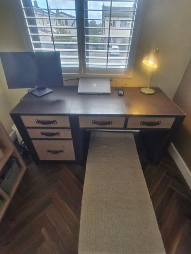 Home Office Desk with 5 Drawers
