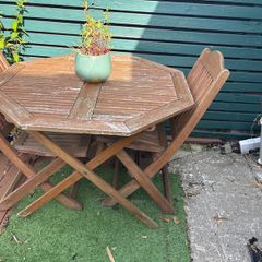 garden table and 3 chairs