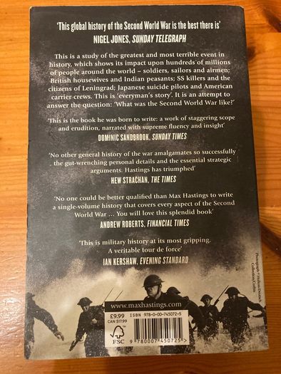 War Book:'All Hell Let Loose.The World At War 1939-1945' by Max Hastings