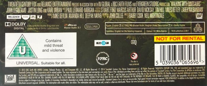 Walking With Dinosaurs The Movie [2013] [Blu-ray Animated Movie]