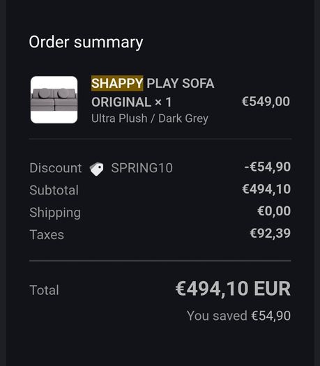 Shappy Play Sofa in Original Grey