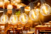 150FT/45M Festoon Lights with Shatterproof G40 Vintage Edison Bulbs, Garden Lights Waterproof for Porch, Deck, Garden, Backyard, Balcony, 2700K Warm White