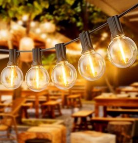 150FT/45M Festoon Lights with Shatterproof G40 Vintage Edison Bulbs, Garden Lights Waterproof for Porch, Deck, Garden, Backyard, Balcony, 2700K Warm White