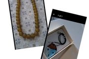 jewellery chain and Beads African Gold Recycled Glass