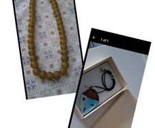 jewellery chain and Beads African Gold Recycled Glass