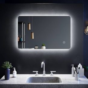 SALE | 800 x 500mm Backlit LED Illuminated Bathroom Mirror with Light Sensor + Demister