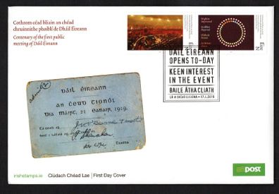 2019 Ireland The 100th Anniversary of the 1st Public Meeting of Dail Eireann An Post First Day Cover (FDC)