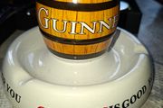 Beautiful Ceramic Guinness Barrel Ashtray Ideal Prop for Display, Stage, movies, Plays or Photos