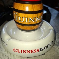Beautiful Ceramic Guinness Barrel Ashtray Ideal Prop for Display, Stage, movies, Plays or Photos