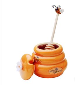Ceramic Bee Hive Honey Pot