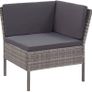 _3-piece garden furniture. with cushions seating group garden set lounge sofa seating set garden set garden sofa corner sofa middle sofa ottoman poly rattan gray Image 4