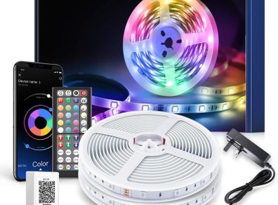 30M LED Strip Lights, Ultra Long Bluetooth RGB Light Strips with Remote & App Control, Colour Changing Tape Lights, Music Sync Dimmable Lighting for Bedroom, Living Room, Gaming Room & Christmas Decor [Energy Class A]