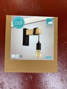 Eglo 32917 Townshend 1 Light Wall Light In Brown And Black