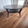 Dark Wood Circular Coffee Table Image 2