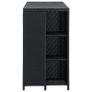 Bar Table with Storage Rack Black 120x60x110 cm Poly Rattan Image 2