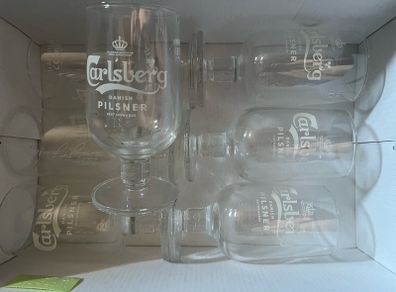 carlsberg beer half pint glasses brand new