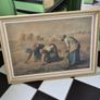 Large Retro Vintage Mid Century large original framed Print on board  of The Gleaners by Jean-Francois Millet Image 3