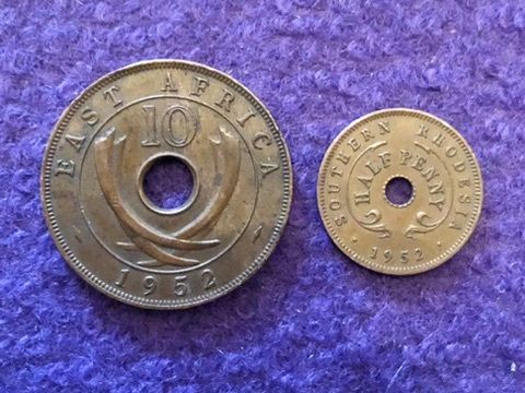 2 x 1952 African Coins