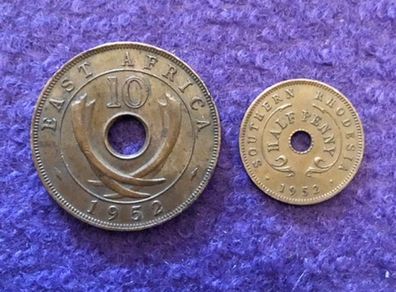 2 x 1952 African Coins