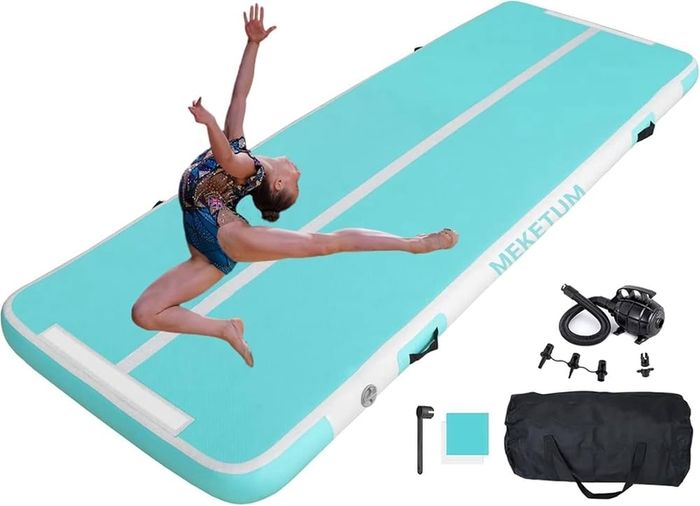 Air Track Artistic Gymnastics Mat 2 3 4 5 6 Metres 10/20 cm Thick Home Gymnastics Mattress/Yoga/Training/Cheerleading/Fun Water with Electric Pump