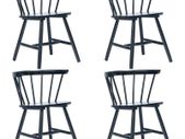 Dining Chairs 4 pcs Black Solid Rubber Wood