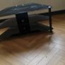 TV Stand black glass chrome Image 4