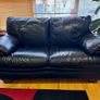 3 and 2 black leather sofa Image 2