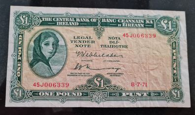 1971 Lady Lavery 1 pound banknote