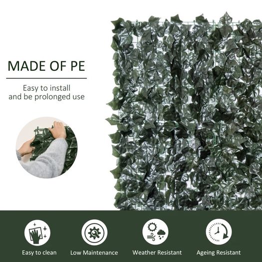 Artificial Leaf Screen Panel, 2.4x1 m-Dark Green (FREE SHIPPING)