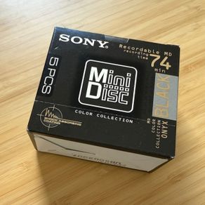 New Sony Onyx Black minidiscs - 5 pack