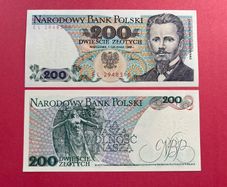 Poland  200. Zlotych.  1988  Pick  144e.  ( Uncirculated )