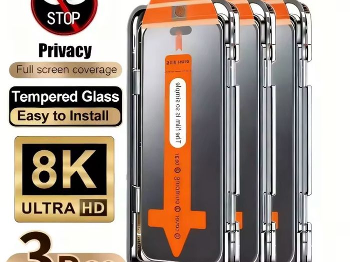 iPhone 15 pro Full Coverage Privacy Tempered Glass Screen Protector