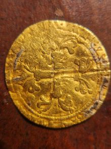 Cheap Hammered Gold Coin! French Charles 7th Demi Ecu, 1422-1461. OFFERS WELCOME.