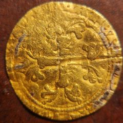 Cheap Hammered Gold Coin! French Charles 7th Demi Ecu, 1422-1461. OFFERS WELCOME.
