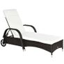 Garden Rattan Furniture Single Sun Lounger Recliner Bed Reclining Chair Patio Outdoor Wicker Weave Adjustable Headrest with Fire Retardant Cushion (FREE SHIPPING) Image 5