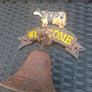 Vintage outdoor garden "WELCOME" cast iron Bell Image 7