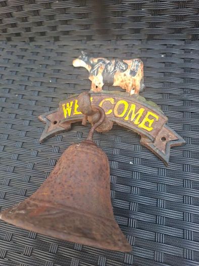 Vintage outdoor garden "WELCOME" cast iron Bell