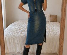 Vintage Vero Moda Army Style Denim Dress