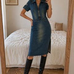 Vintage Vero Moda Army Style Denim Dress