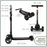 Kids Scooter - Big Wheels Foldable Kick Scooter with Flashing LED Lights for Boys Girls, 4 Levels Height Adjustable, 3 Wheel Scooter for Kids Ages 3-10 with Safe Lean to Steer Design Image 4