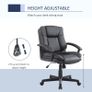 Mid Back Executive Office Chair, Faux Leather Computer Desk Chair with Swivel, Double-Tier Padding, Arm, Wheels, Black Image 4