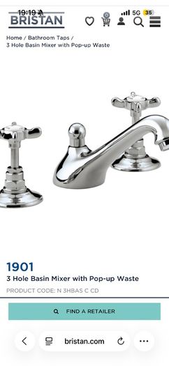 2 Sets of Bristan 1901 Bathroom Taps