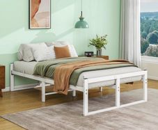 Bed Frame,Metal Bed Frame Double Bed Base with Reinforced Steel Slats
