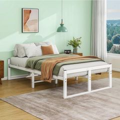 Bed Frame,Metal Bed Frame Double Bed Base with Reinforced Steel Slats