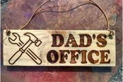 Reclaimed Recycled Rustic Wood Sign - Dads Office
