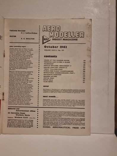 OCT 1963 AERO MODELLER vintage model magazine
