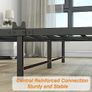 Double Bed Frames with Storage Wooden Headboard, Metal 4ft Bed Frame Double Bed Base/Mattress Foundation, Enhanced Support Noise Free, Black+Grey Oak1 Image 6