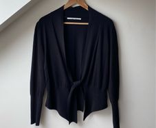 Part Two Black Tie Front Knit Cardigan