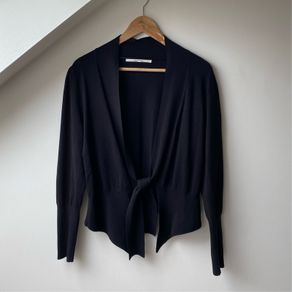 Part Two Black Tie Front Knit Cardigan