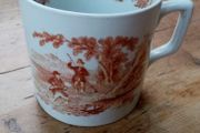 Antique Transferware Mug with Country Sports Scenes - Antique Mug - Antique Ceramic Mug - Countryware